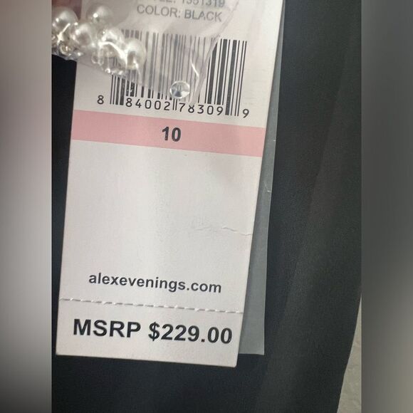 Alex Evenings Cold Shoulder Beaded Neckline Mother of Bride/Groom Gown Sz.10~NWT - Picture 8 of 9